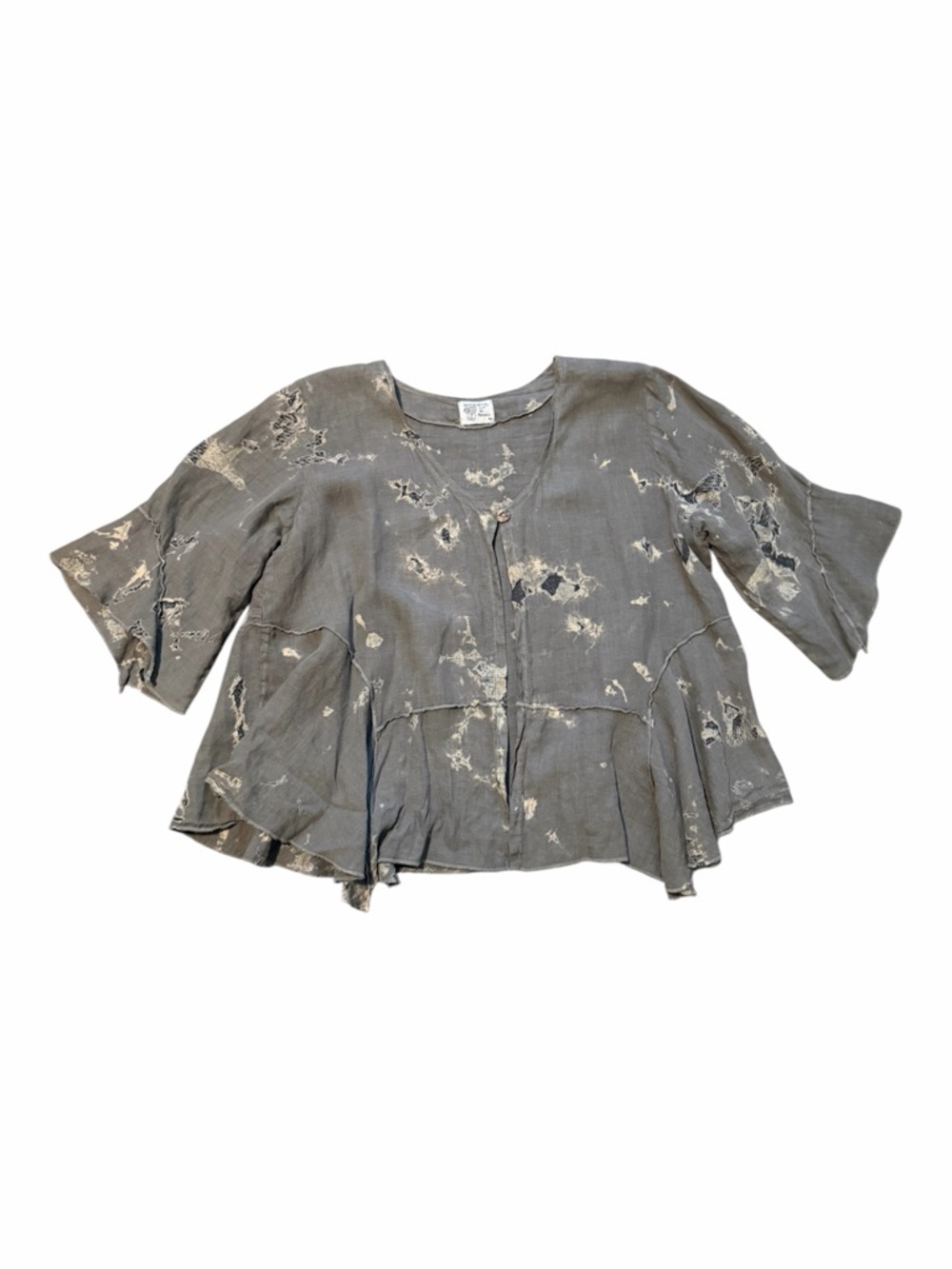 Completo Lino by Arthurio Linen Lagenlook Asymmetrical Top Artistic Art to Wear